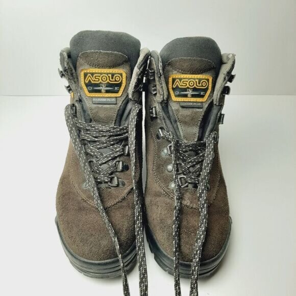 ASOLO Vibram Suede Leather Hiking Lace-Up Boots Brown Sz 7.5 - Picture 5 of 14